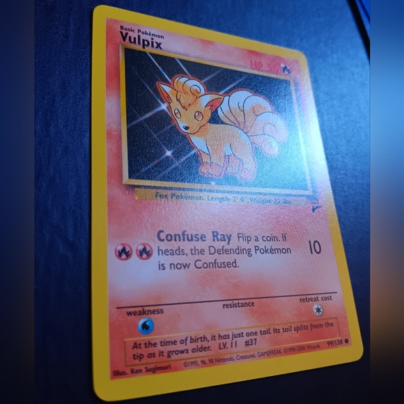 Vulpix Pokemon Card - Base Set 2 - NO. 99/130 Common Non-Holo - Picture 4 of 9